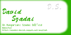 david szadai business card